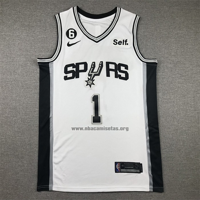 Camiseta San Antonio Spurs Victor Wembanyama NO 1 Association 2022-23 Blanco